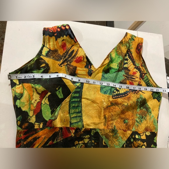 URU Stunning Silk Sleeveless Cocktail Dress Asymmetrical Tier URU Small/Medium - Picture 15 of 16